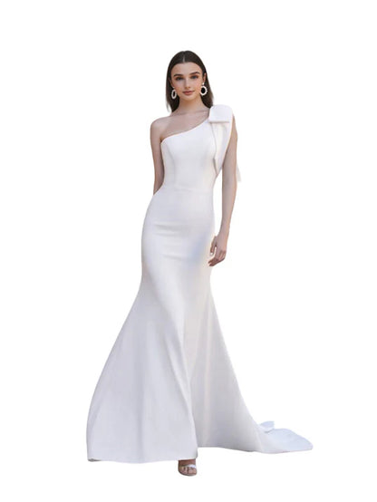 Edith | Damen Ein-Schulter-Kleid mit Schleife im Bodycon-Stil
