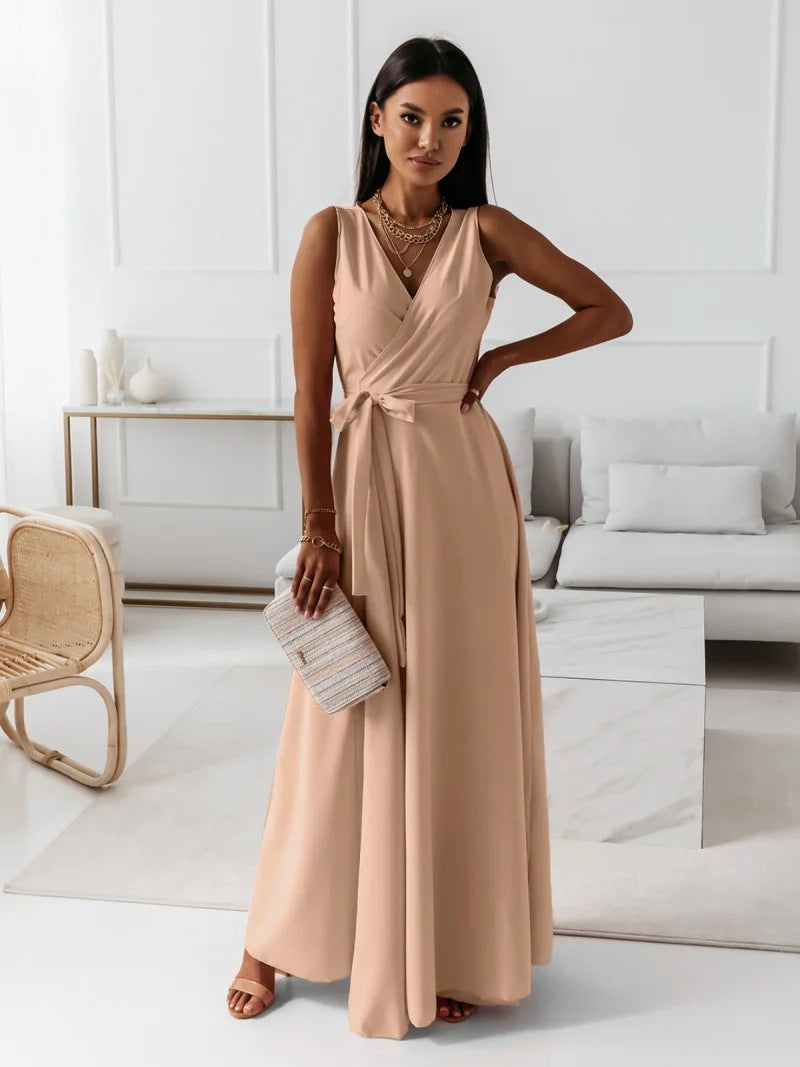 Elfriede | Damen Wickel Maxi Kleid für Hochzeitsgäste