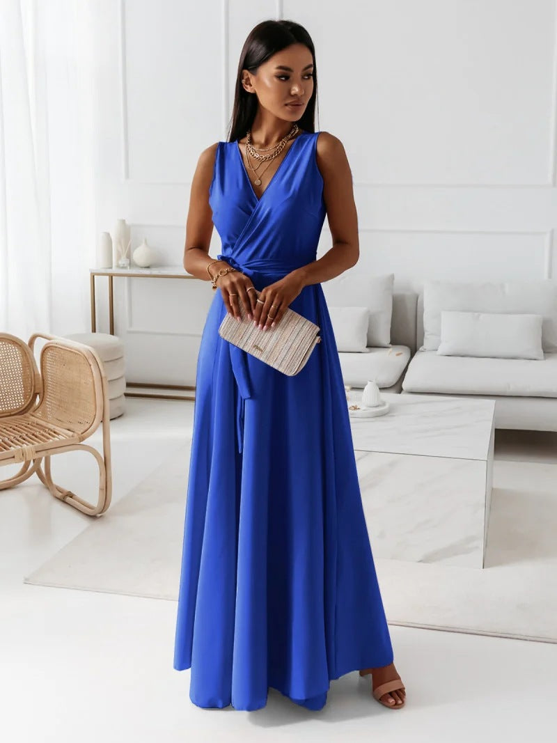 Elfriede | Damen Wickel Maxi Kleid für Hochzeitsgäste