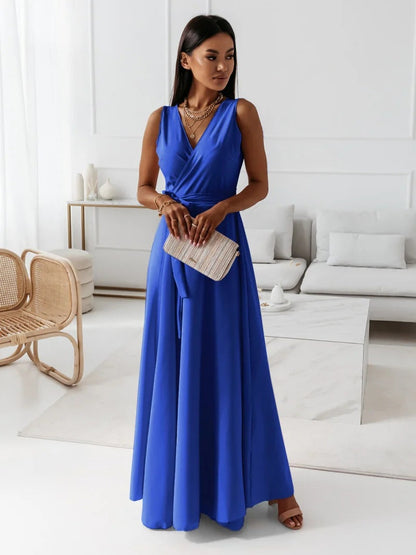 Elfriede | Damen Wickel Maxi Kleid für Hochzeitsgäste