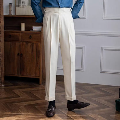 Andreas | Herren Frühling Plissierte Relaxed Tailored Hose