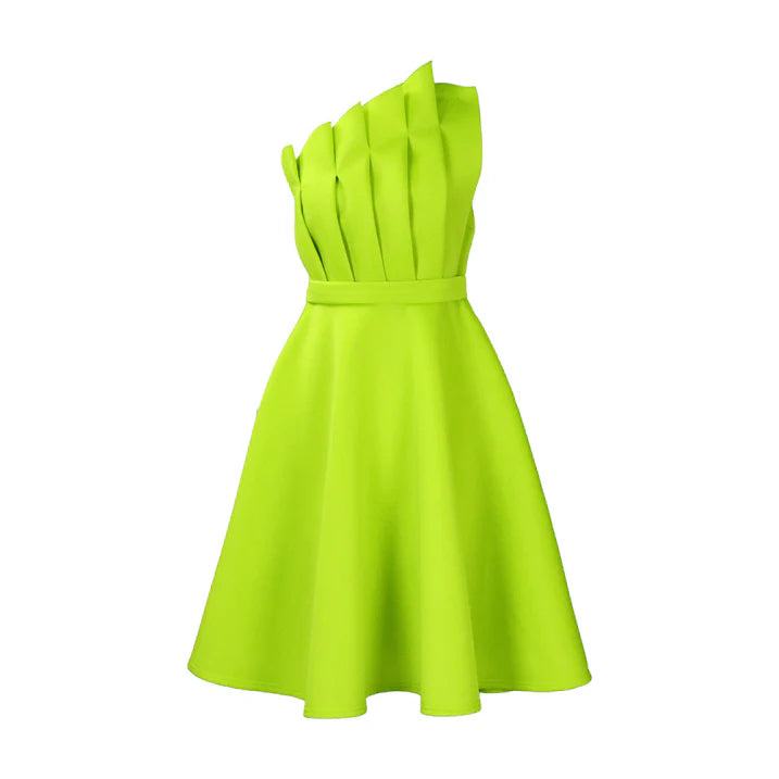 Gabriela | Damen Ärmelloses Plissiertes Fit-and-Flare Kleid