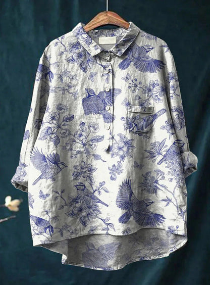 Natalie | Klassisches Blumenhemd im Chemise-Stil