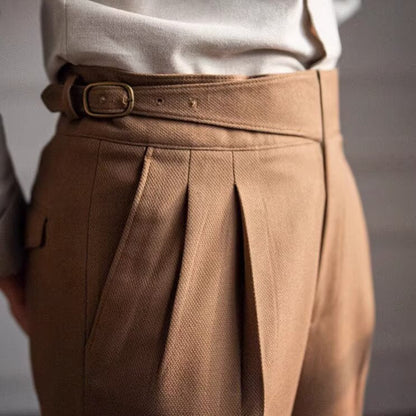 Andreas | Herren Frühling Plissierte Relaxed Tailored Hose