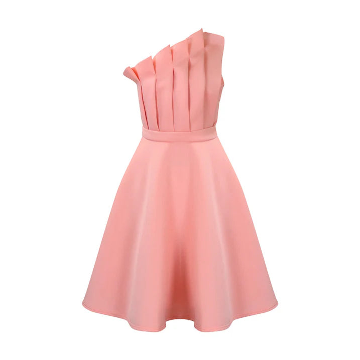 Gabriela | Damen Ärmelloses Plissiertes Fit-and-Flare Kleid