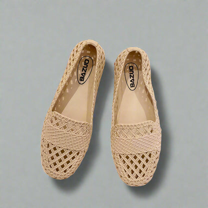 Kirsten | Damen Sommer Strukturierte Slip-On Flache Schuhe