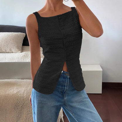 Nicole  | Damen Frühlings Ärmelloses Top mit Quadratischem Ausschnitt