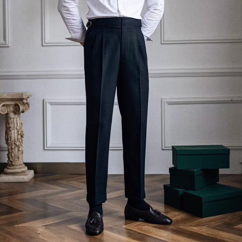 Andreas | Herren Frühling Plissierte Relaxed Tailored Hose