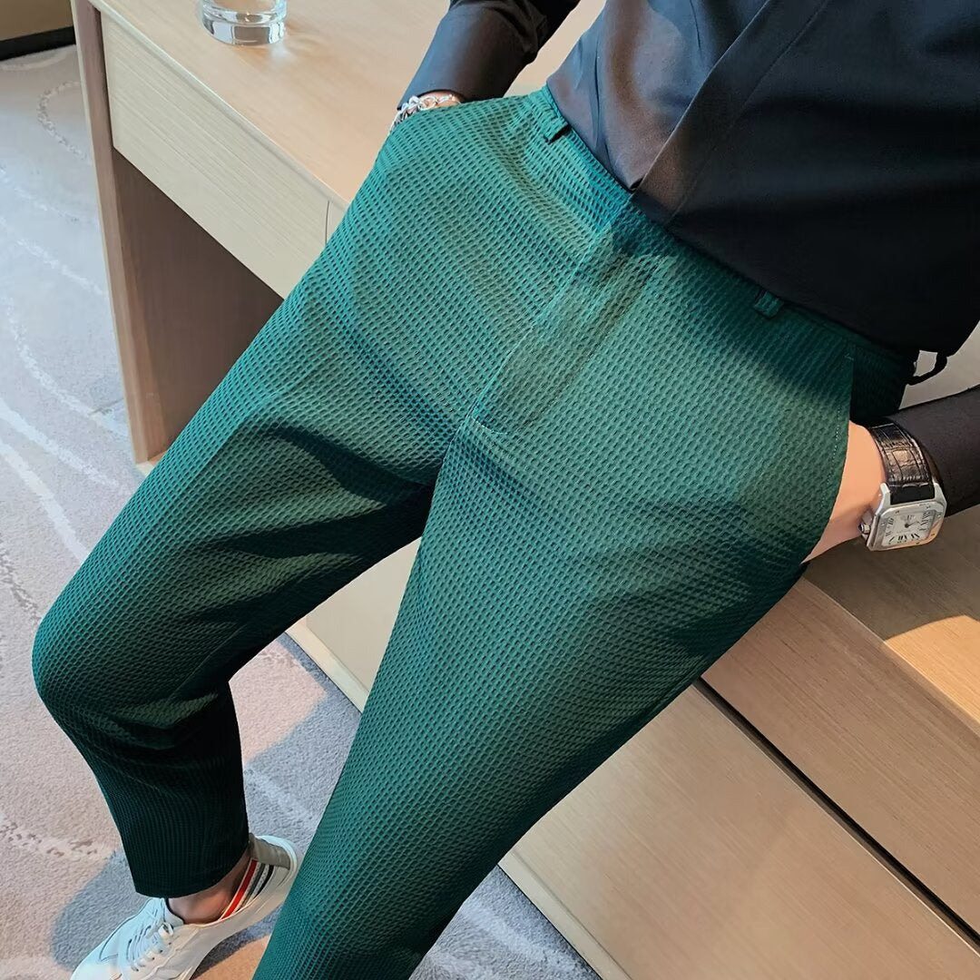 Benjamin | Herren Frühling Strukturierte Slim-Fit Hose