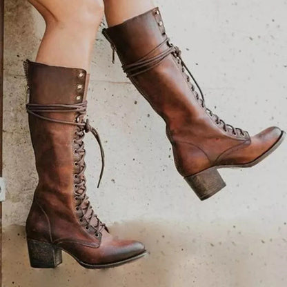 Emma | Damen Schnürstiefel mit mittlerem Absatz