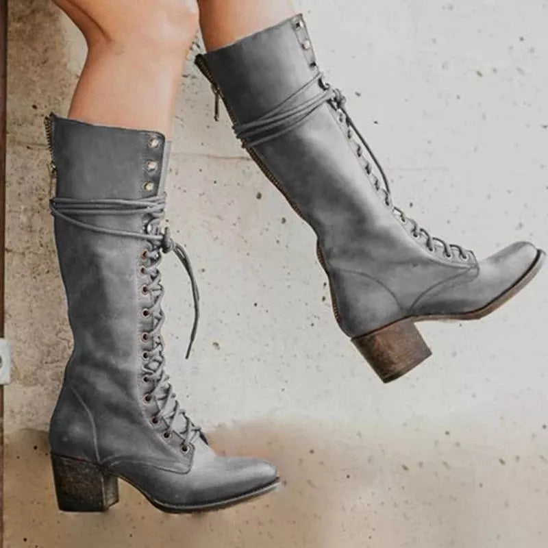 Emma | Damen Schnürstiefel mit mittlerem Absatz