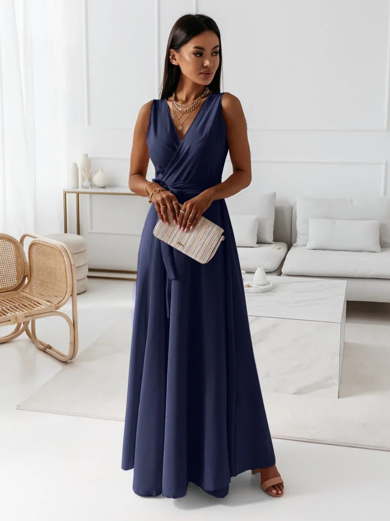 Elfriede | Damen Wickel Maxi Kleid für Hochzeitsgäste