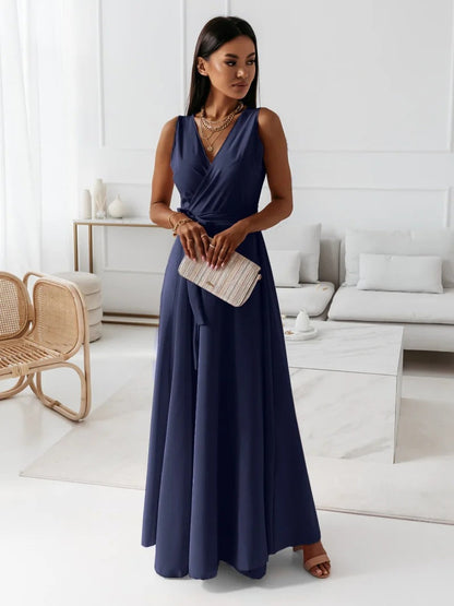 Elfriede | Damen Wickel Maxi Kleid für Hochzeitsgäste