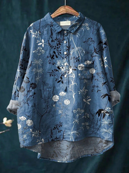 Natalie | Klassisches Blumenhemd im Chemise-Stil