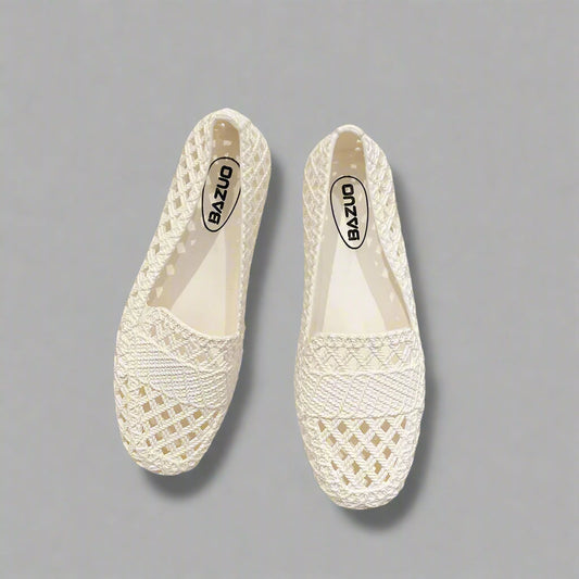 Kirsten | Damen Sommer Strukturierte Slip-On Flache Schuhe