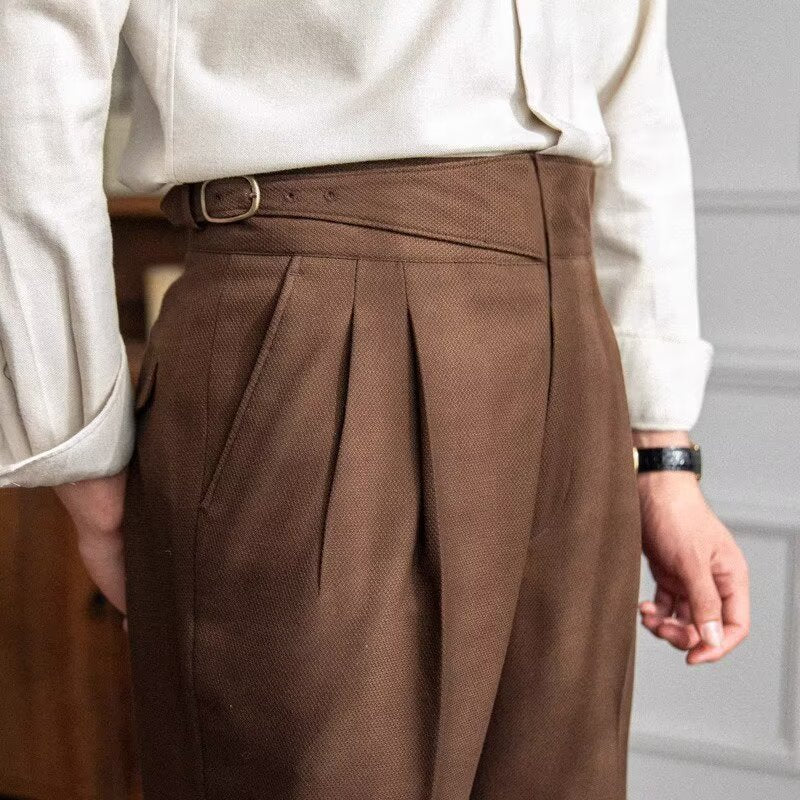 Andreas | Herren Frühling Plissierte Relaxed Tailored Hose