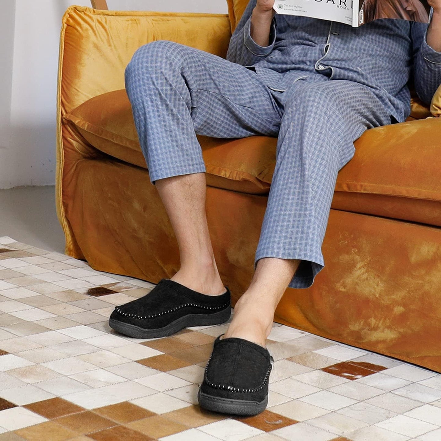 Markus | Damen Fleecegefütterte Slipper zum Hineinschlüpfen