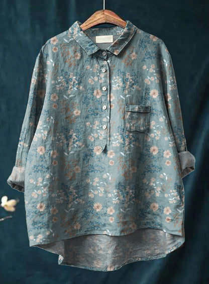 Natalie | Klassisches Blumenhemd im Chemise-Stil