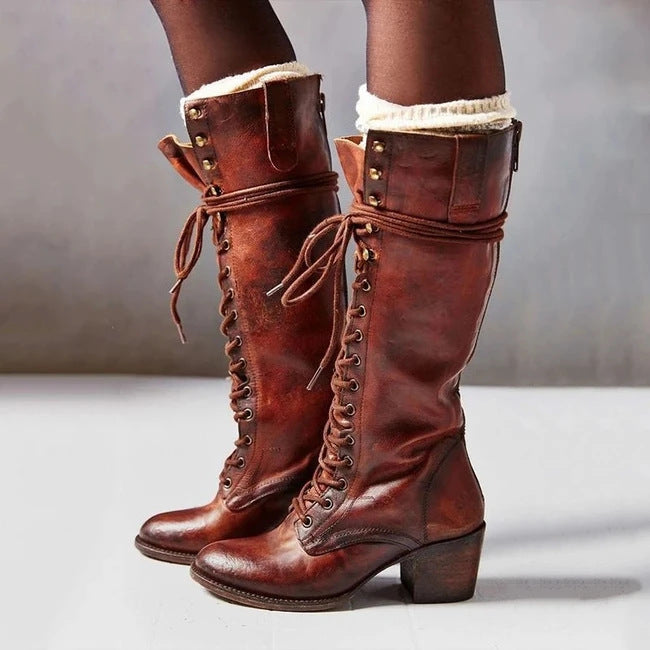 Emma | Damen Schnürstiefel mit mittlerem Absatz