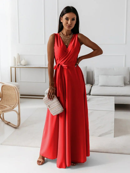 Elfriede | Damen Wickel Maxi Kleid für Hochzeitsgäste