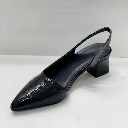 Johanna | Damen Spitz zulaufende Schuhe mit Blockabsatz