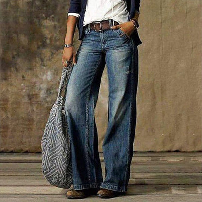 Andrea | Damen Jeans mit hoher Taille und weitem Bein