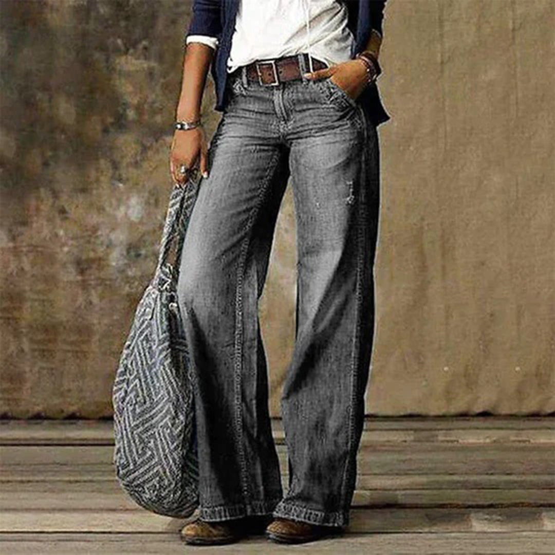 Andrea | Damen Jeans mit hoher Taille und weitem Bein