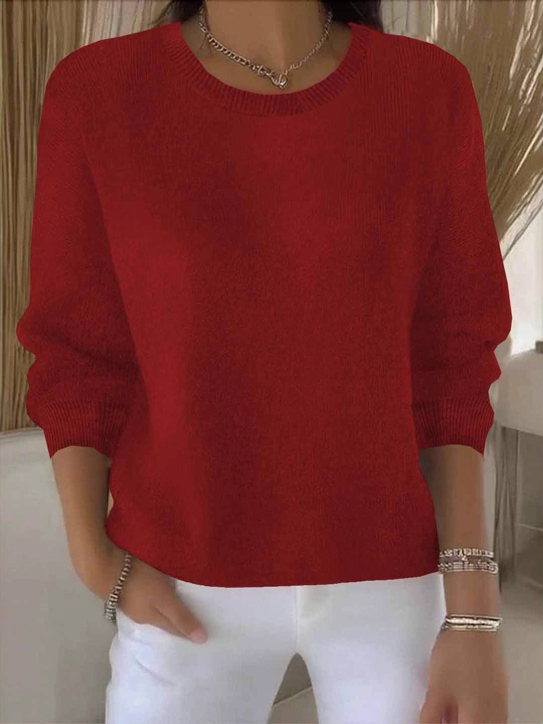 Emma | Damen Alltagstauglicher Winter-Strickpullover