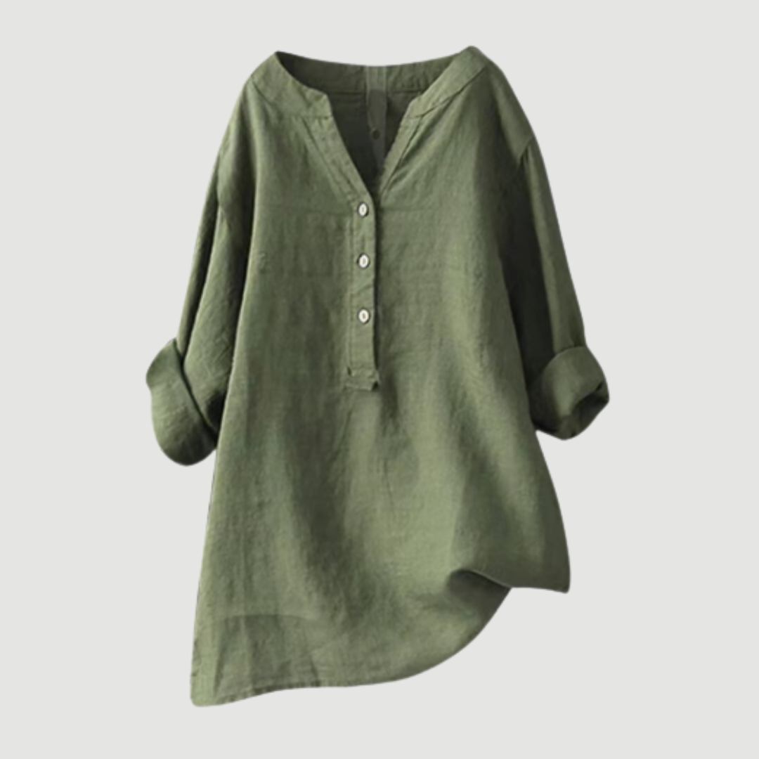 Jessica | Damen Lockeres Freizeit-Top mit V-Ausschnitt