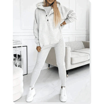 Theresa | Damen Herbst Lässiges Dreiteiliges Co-Ord Set
