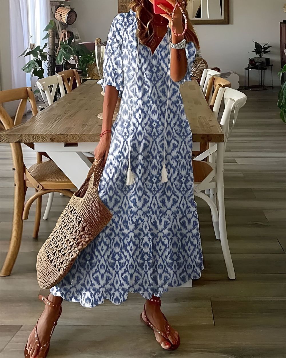 Marion | Damen Boho Magisches Wickelkleid