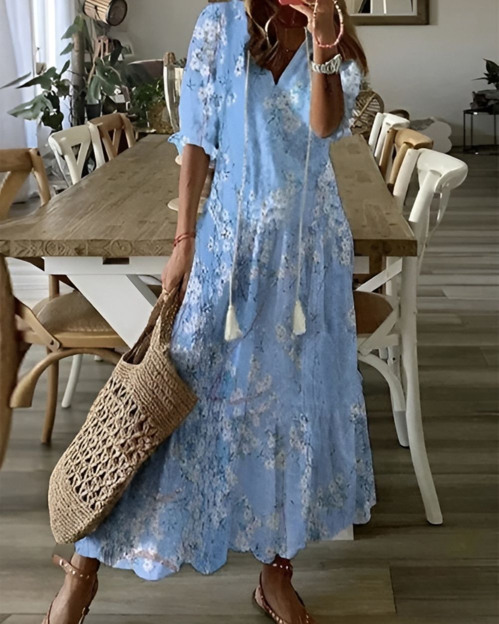Marion | Damen Boho Magisches Wickelkleid