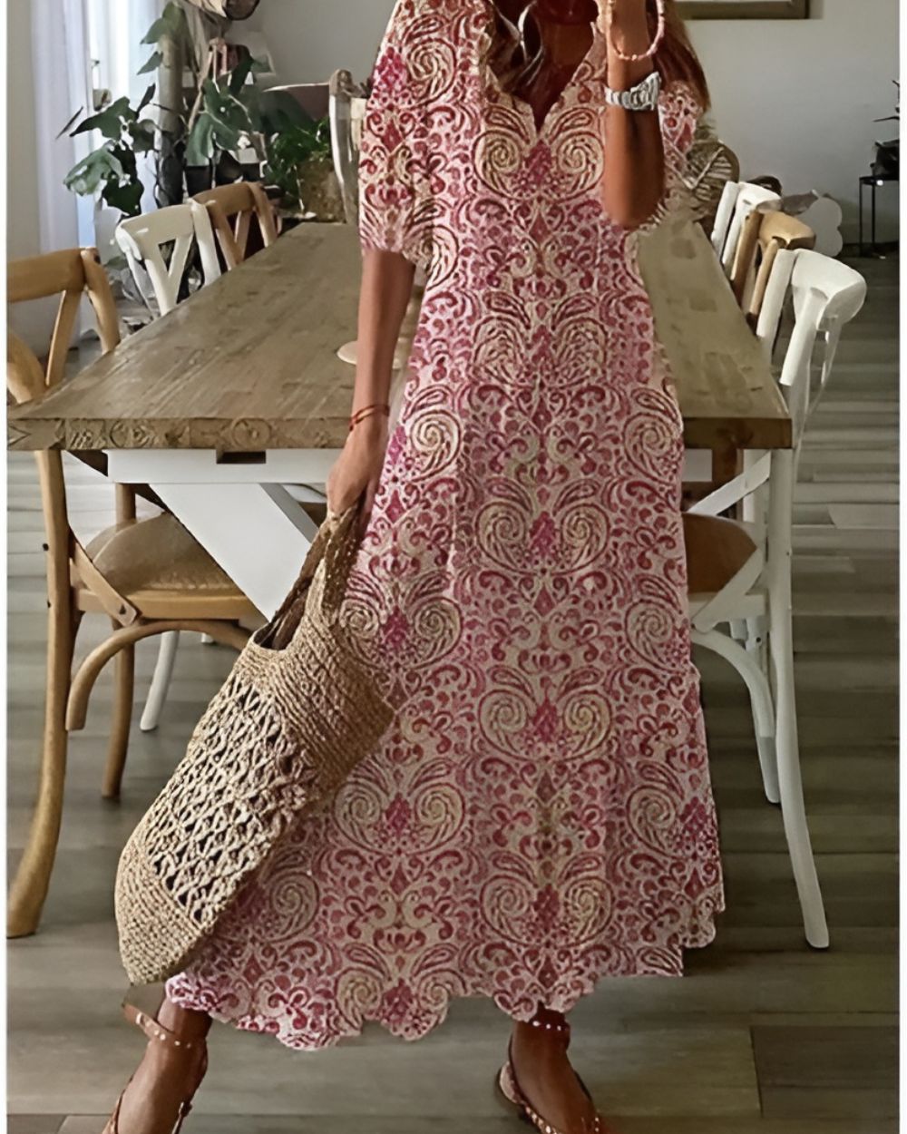 Marion | Damen Boho Magisches Wickelkleid