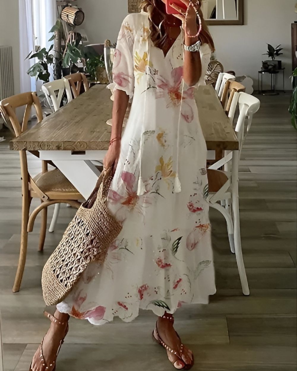 Marion | Damen Boho Magisches Wickelkleid