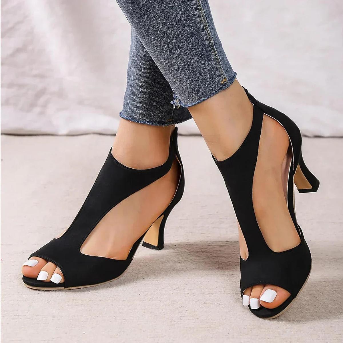 Beatrice | Damen High Heels mit offenem Zehenbereich und Cut-Out Design