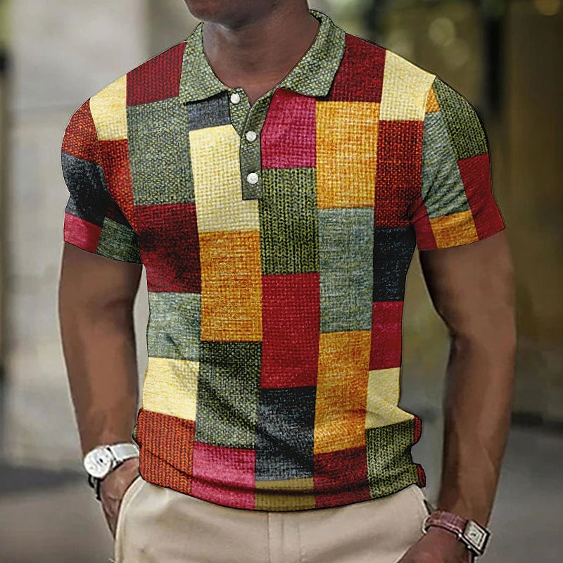 Bernd | Herren Stylisches Polohemd mit Grafik-Blockdesign