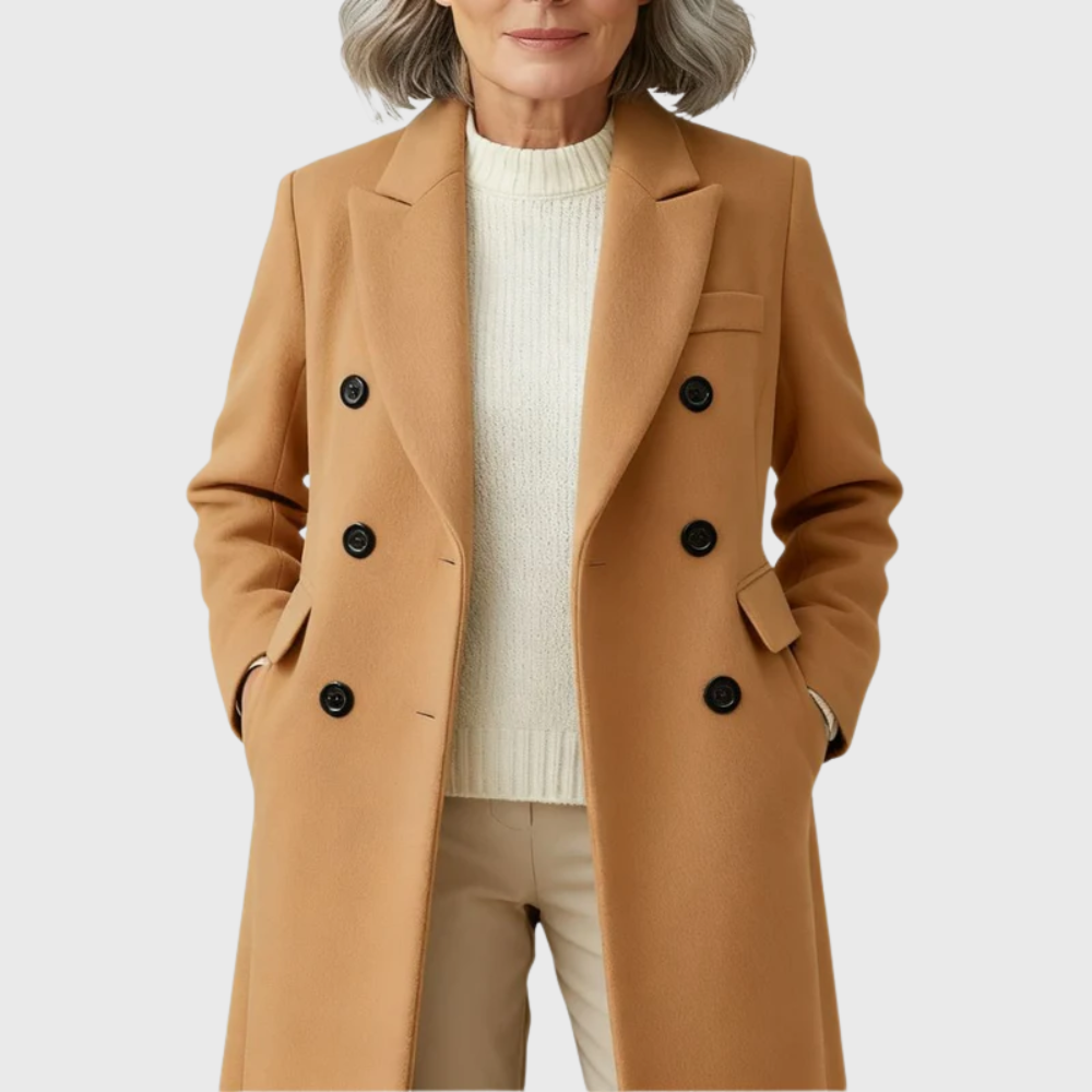 Sarah | Damen Klassischer Wollmantel