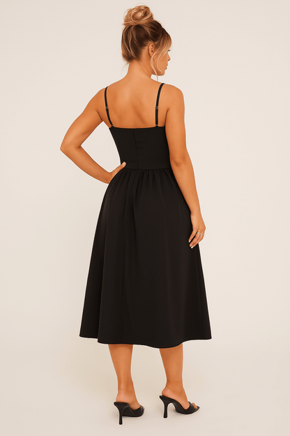 Karin | Damen modernes ärmelloses Midikleid
