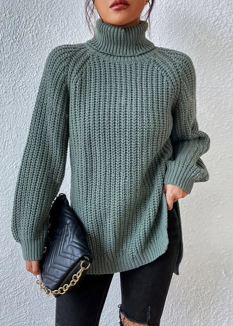 Nicole | Damen Herbst Rollkragenpullover aus Rippstrick
