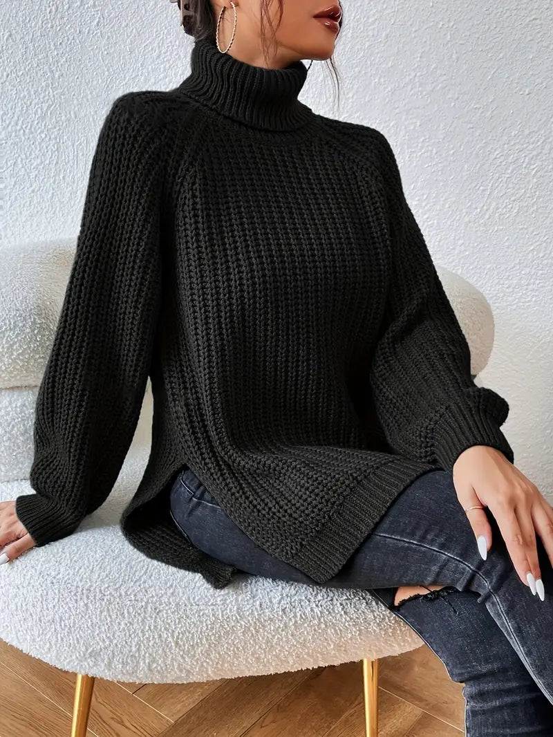 Nicole | Damen Herbst Rollkragenpullover aus Rippstrick