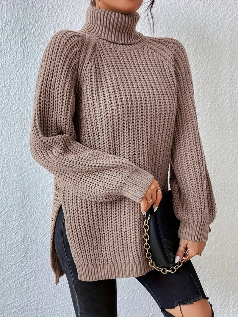 Nicole | Damen Herbst Rollkragenpullover aus Rippstrick