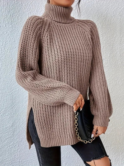 Nicole | Damen Herbst Rollkragenpullover aus Rippstrick
