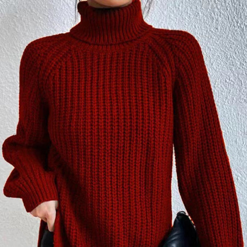 Nicole | Damen Herbst Rollkragenpullover aus Rippstrick