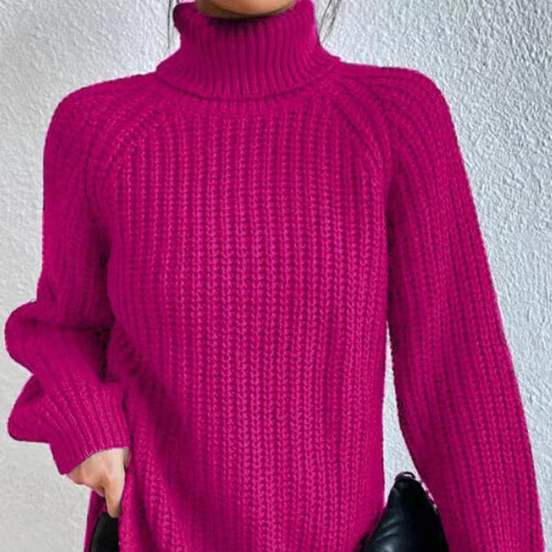Nicole | Damen Herbst Rollkragenpullover aus Rippstrick