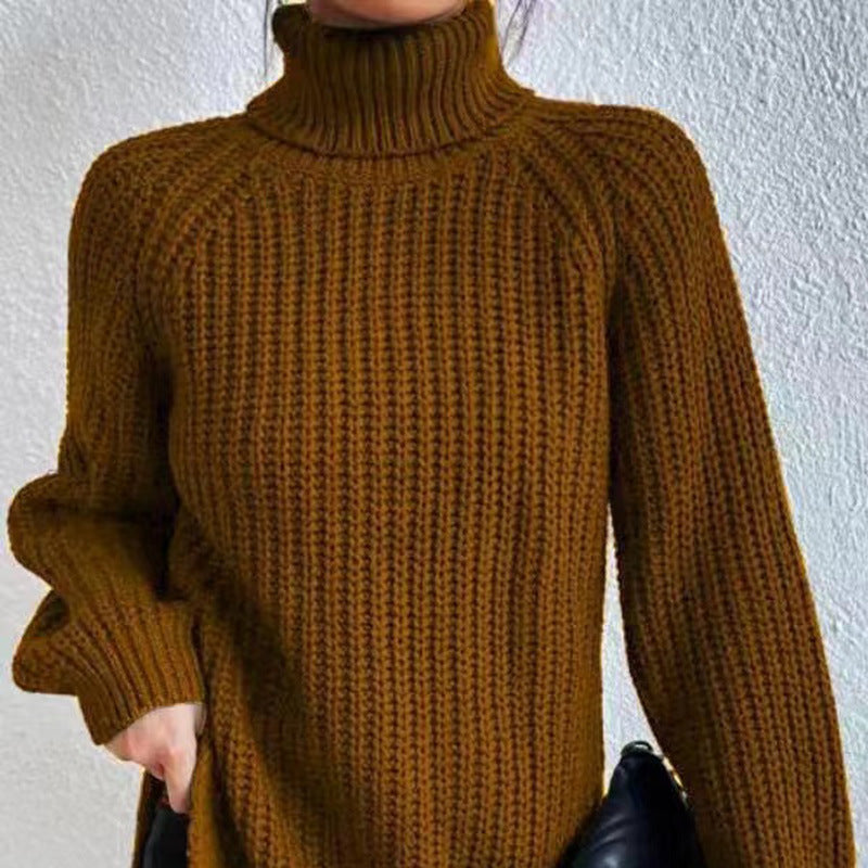 Nicole | Damen Herbst Rollkragenpullover aus Rippstrick