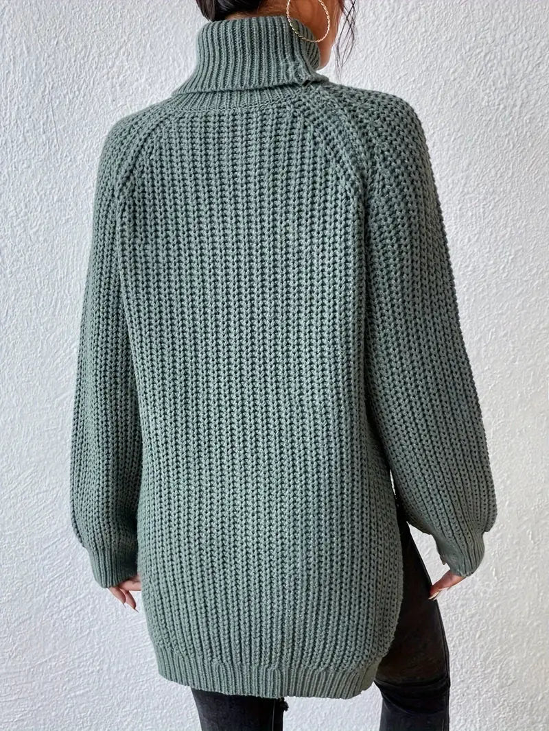 Nicole | Damen Herbst Rollkragenpullover aus Rippstrick