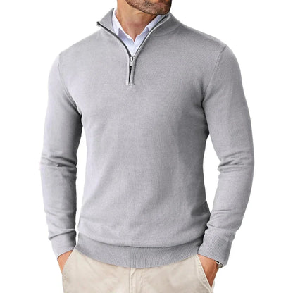 Viktor | Herren Modern Fit Pullover mit Viertel-Reißverschluss