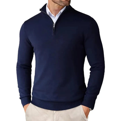 Viktor | Herren Modern Fit Pullover mit Viertel-Reißverschluss