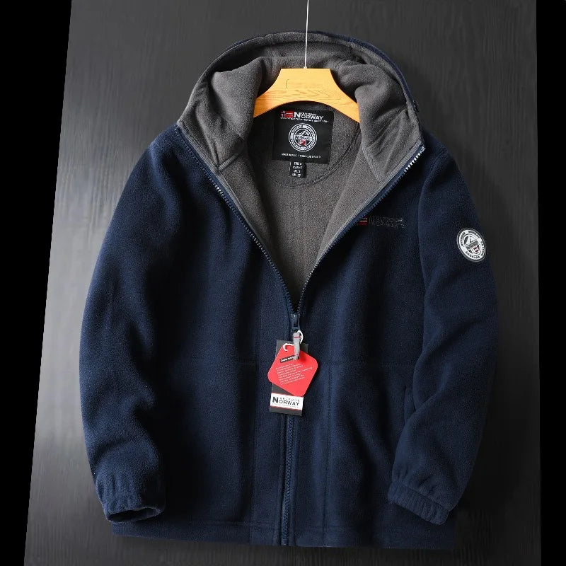 Sebastian | Herren Outdoor Warme Kapuzen-Fleecejacke