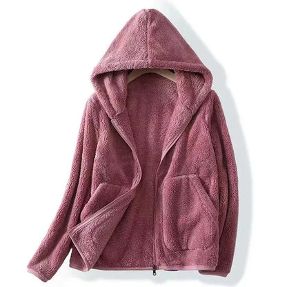 Lydia | Damen Winter-Kuschelige Kapuzenjacke mit Reißverschluss